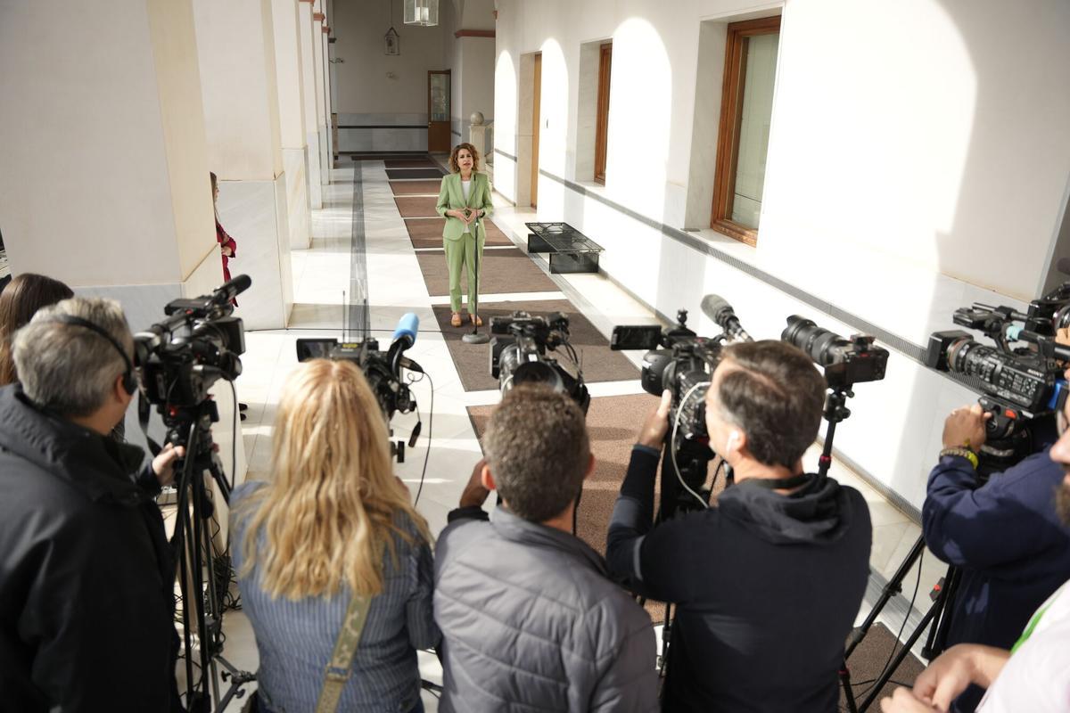 La secretaria general del PSOE-A y candidata a la Presidencia de la Junta de Andalucía, María Jesús Montero.