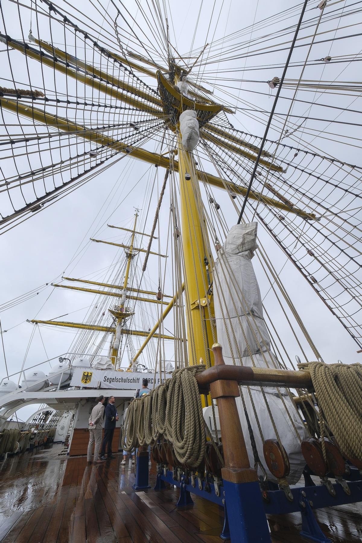 Mástil central o verga del 'Gorch Fock', el buque escuela de la Marina federal alemana