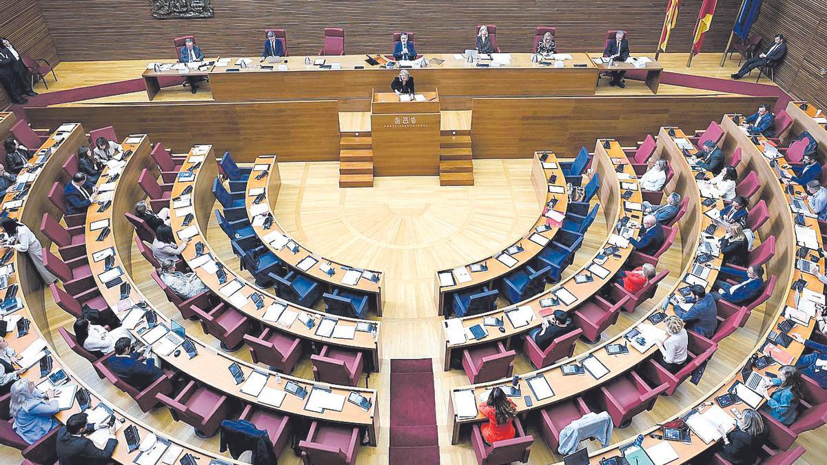 Hemiciclo de las Corts Valencianes, durante la última sesión de control del pasado jueves.