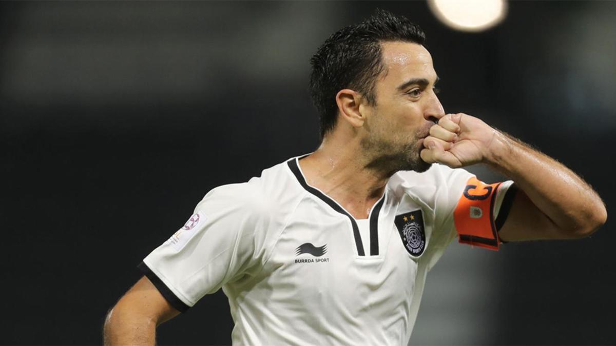 Xavi Hernández celebra un gol con su actual equipo, el Al-Sadd de Catar