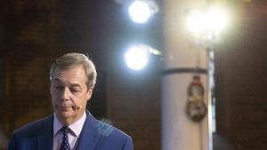 Nigel Farage, en un acto de campaña en Londres este martes.
