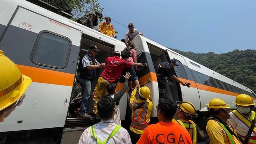 Accidente de tren en Taiwán.