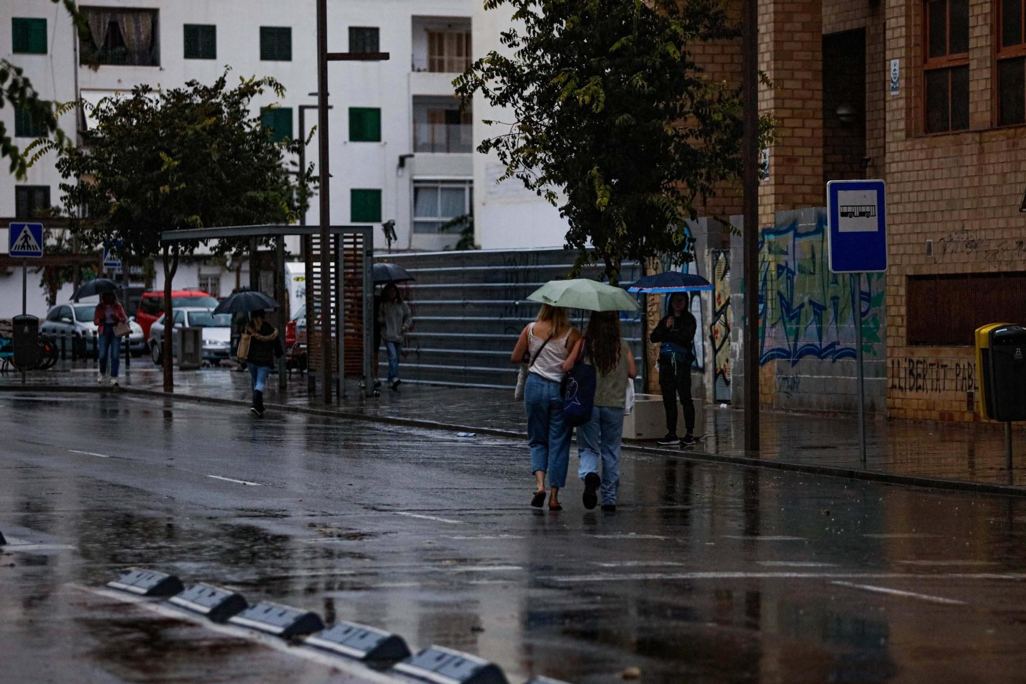 Todas las imágenes de la lluvia en Ibiza