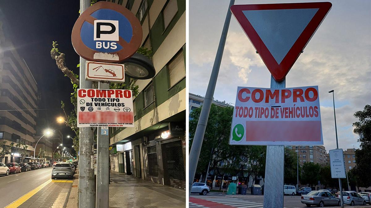 Carteles de compraventa en Castelló y Vila-real.