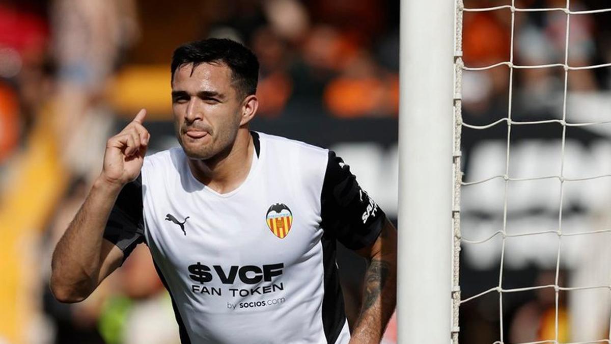 Maxi Gómez, celebrando un gol