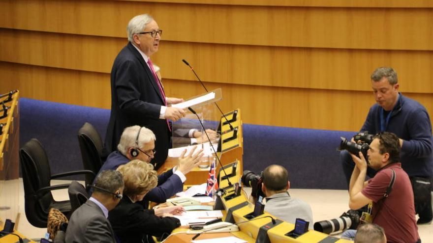 El president de la Comissió, Jean-Claude Juncker al ple de l&#039;Eurocambra