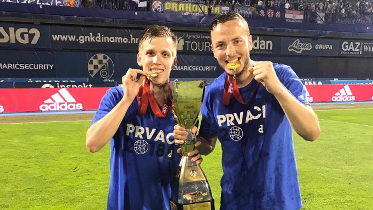 Dani Olmo, a la izquierda, ha ganado esta temporada la Liga y la Copa con el Dinamo de Zagreb