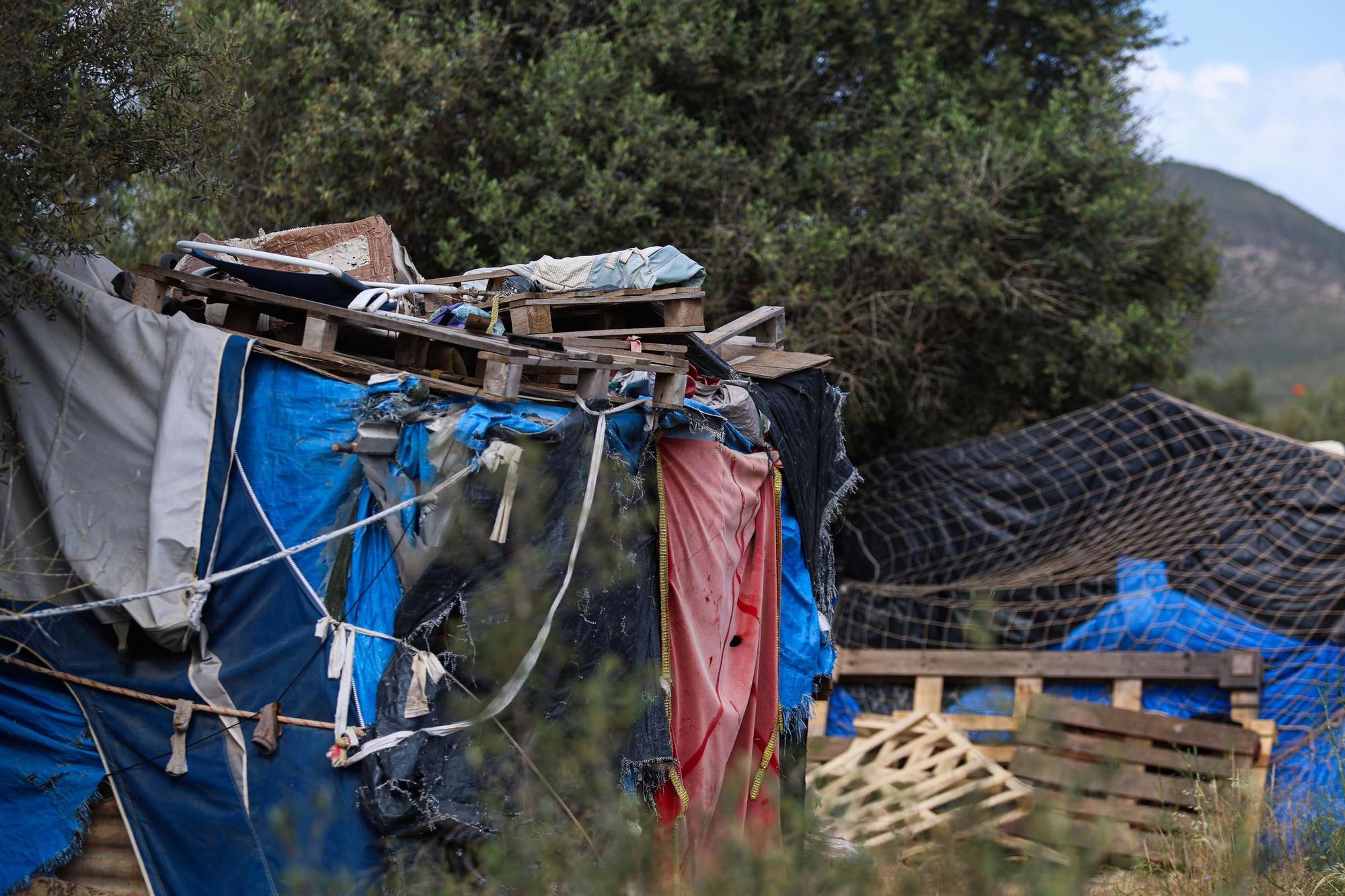 Poblado chabolista en la zona del recinto ferial de Ibiza