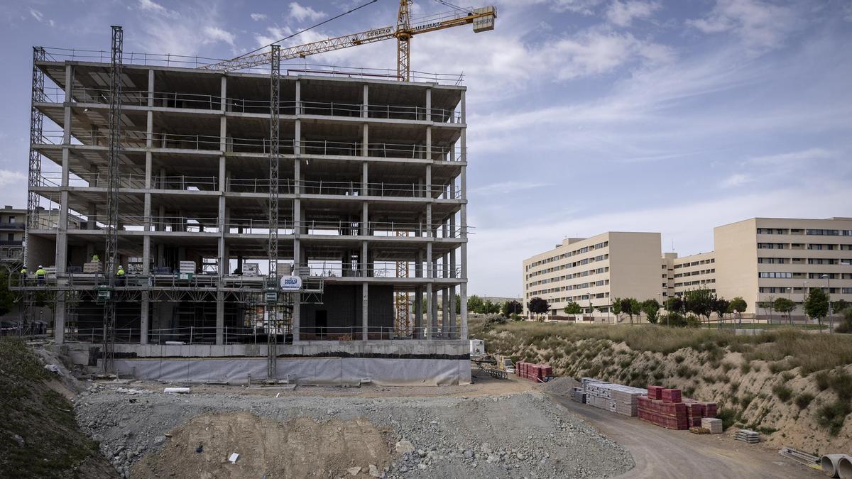 Imagen de la obra de una vivienda que se está construyendo en Arcosur.