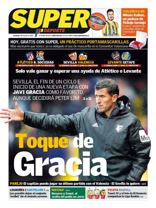 Portada SUPERDEPORTE domingo 19 julio 2020