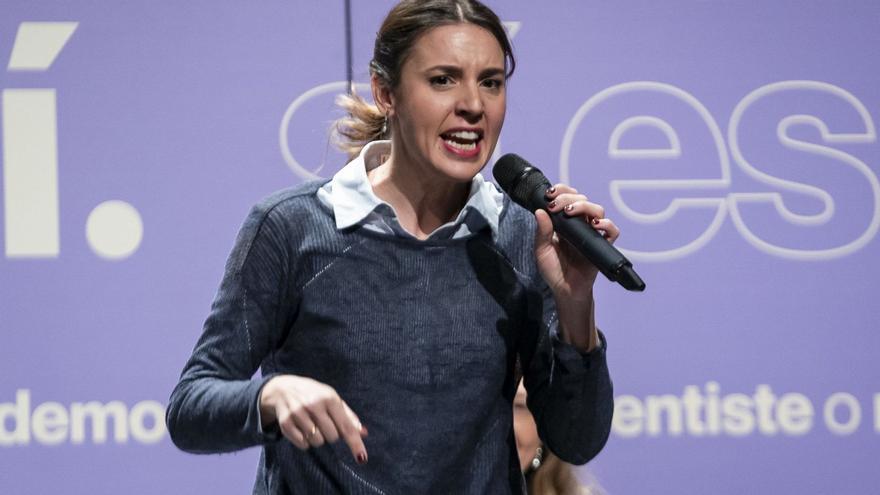 La ministra de Igualdad, Irene Montero, el pasado domingo en un acto de Podemos en Madrid.
