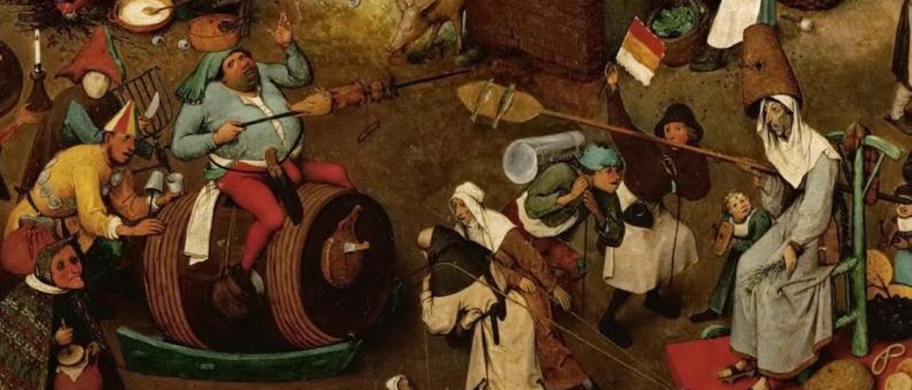 Detall de ‘El combat de don Carnal i dona Quaresma’ de Pieter Brueghel.