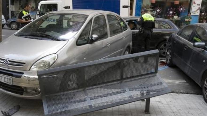 Colisión múltiple en una arteria principal de Xàtiva