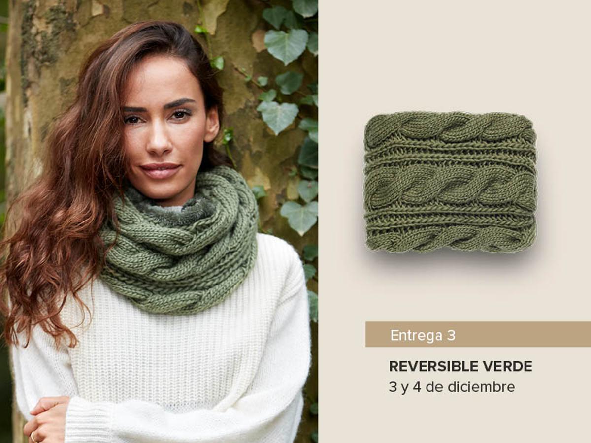 Tercera entrega. Cuello Kimod reversible verde