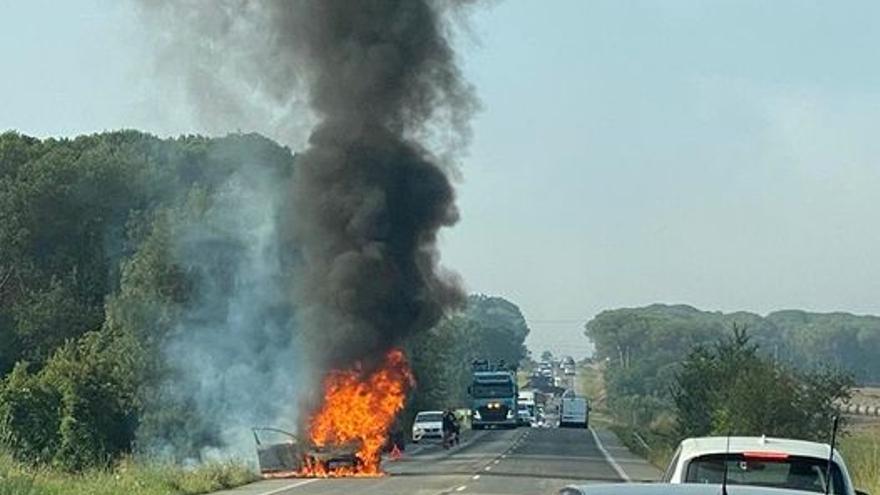 Imatge de l'accident a Llagostera.