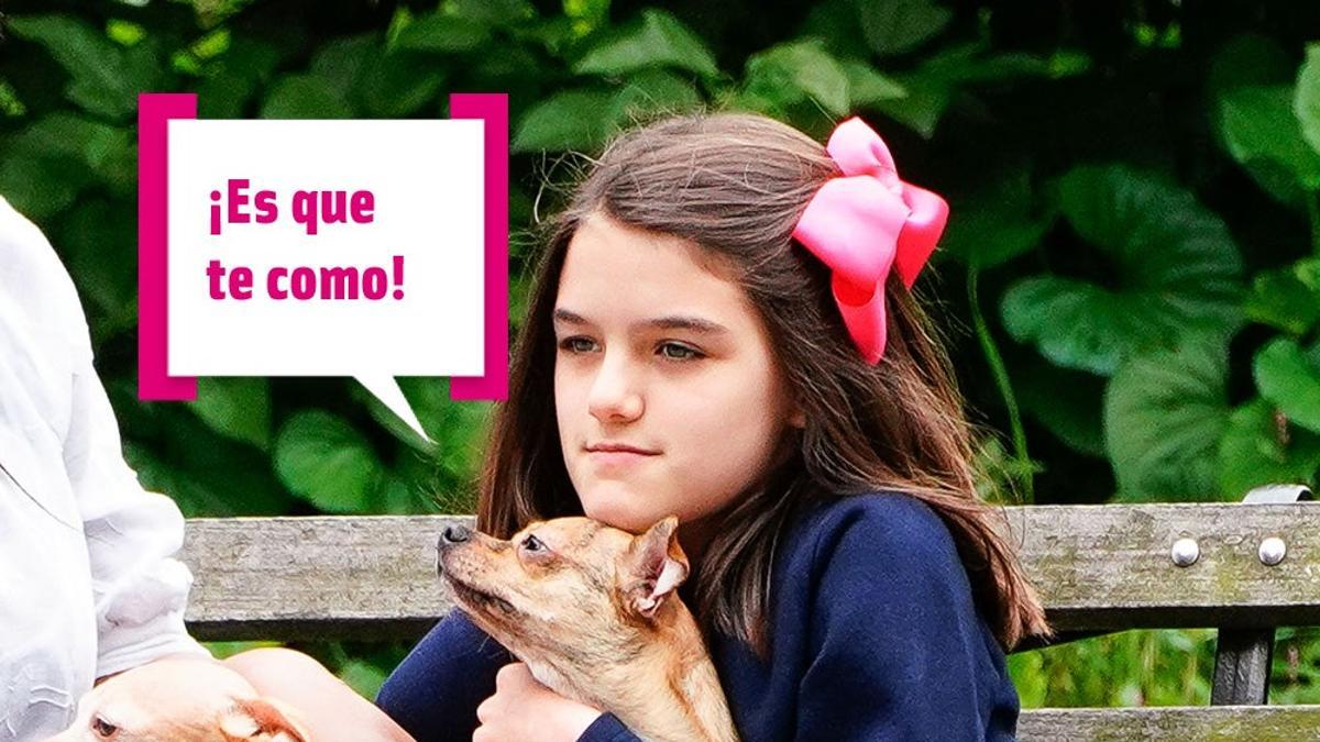 Suri Cruise achucha a sus perritos