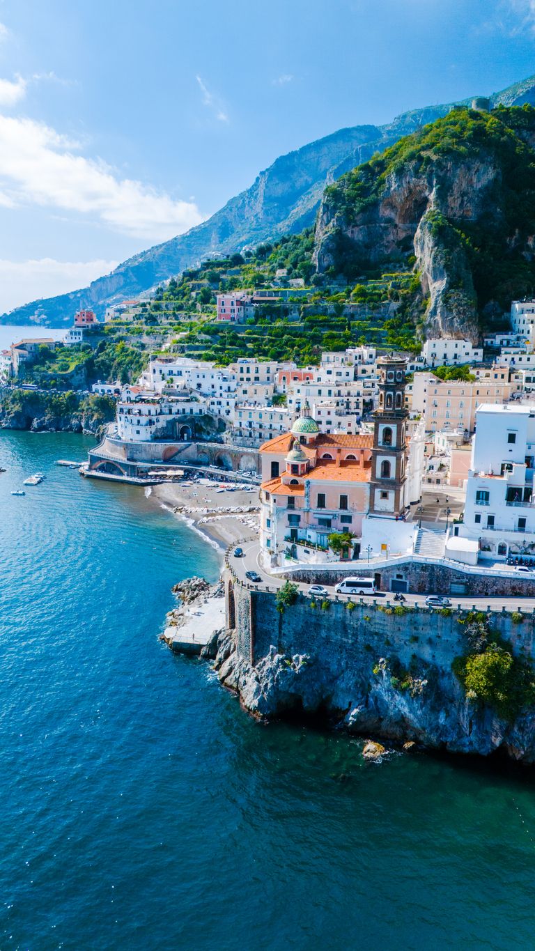 Vista panorámica de Atrani, en Italia.