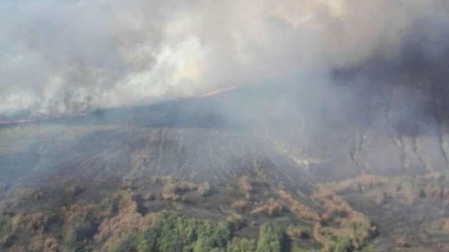 Degaña, frente al fuego en Rebollar