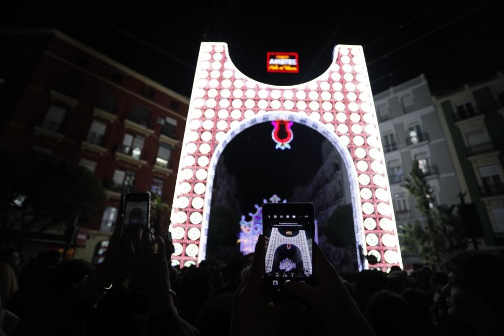 Encendido de luces de la falla Sueca-Literato Azorín