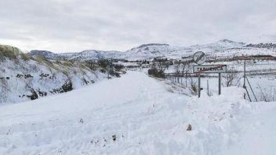 La nieve deja en Tabuenca un paisaje siberiano