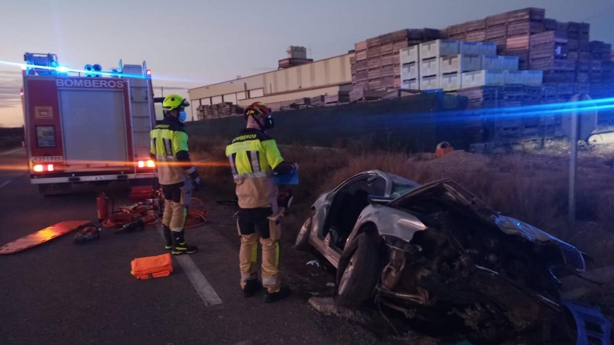 El lugar del accidente en la travesía de Velilla de Cinca