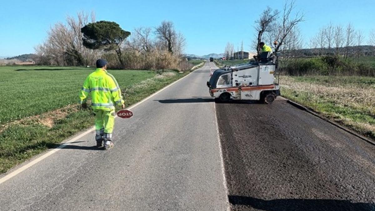 Els treballs entre Serra de Daró i Vulpellac.