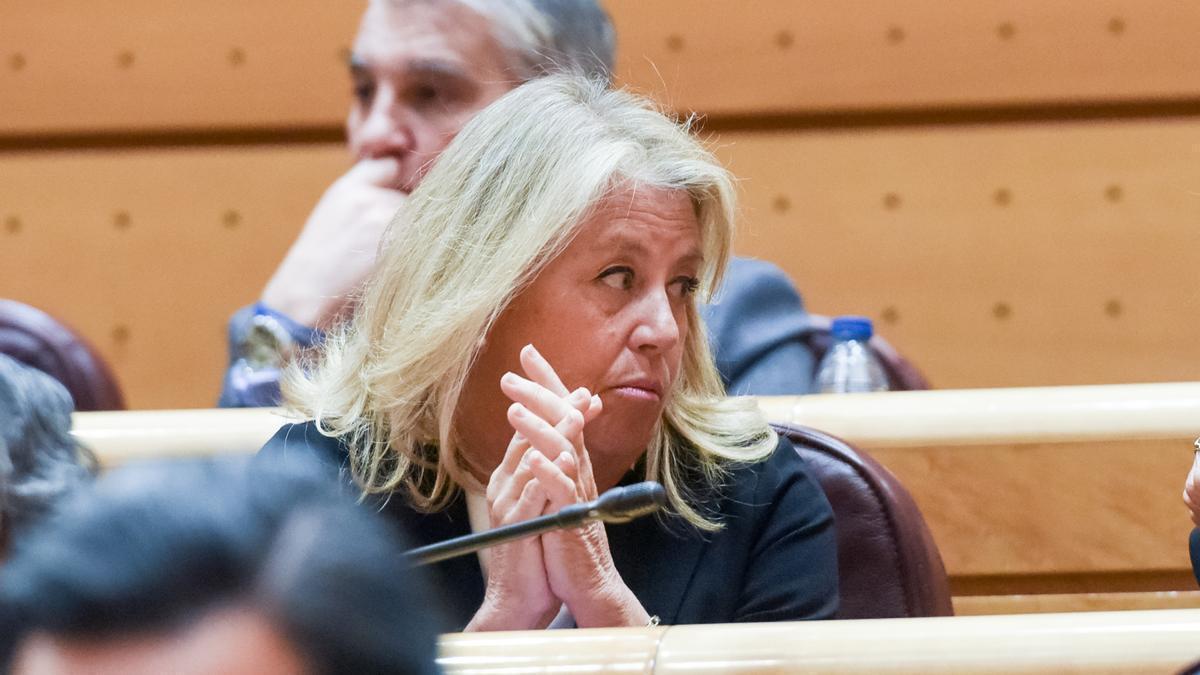 La alcaldesa de Marbella, Ángeles Muñoz, durante una sesión plenaria en el Senado.