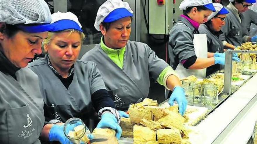 Trabajadoras en una conservera de atún gallega. / iñaki abella