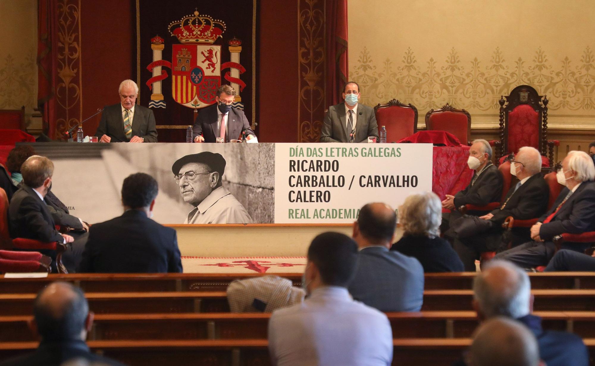 A RAG reivindica o uso do galego "en todas as materias" da educación no pleno de homenaxe a Carvalho Calero