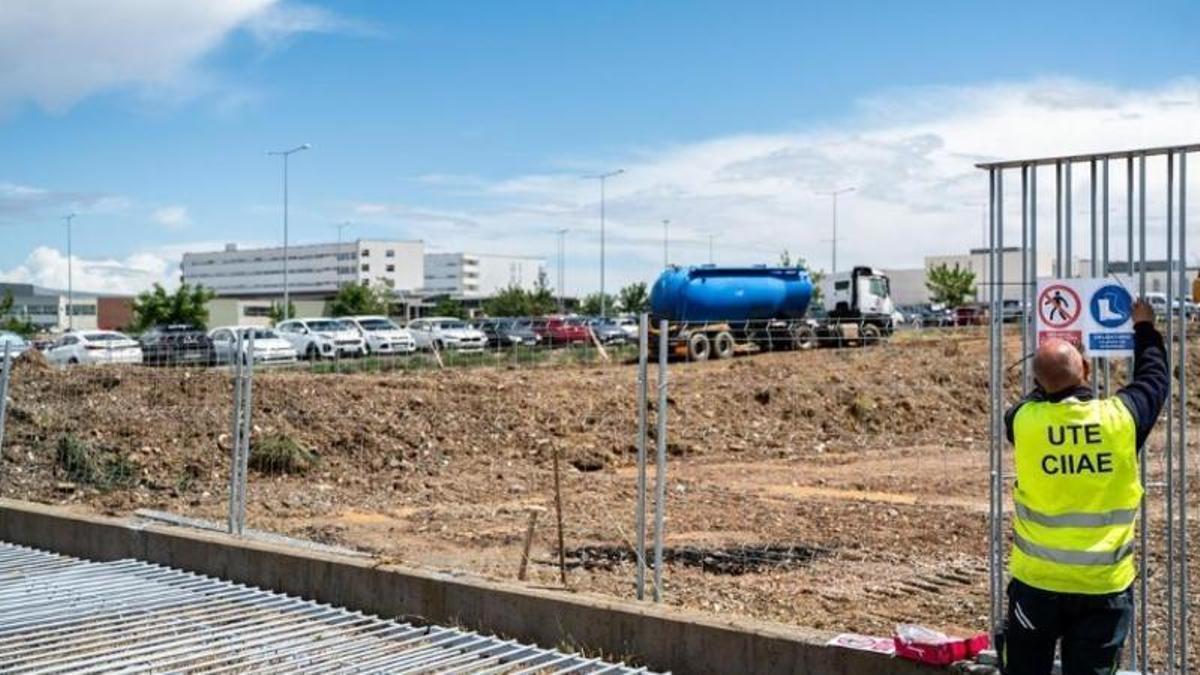 Obras en el Hospital Universitario de Cáceres.