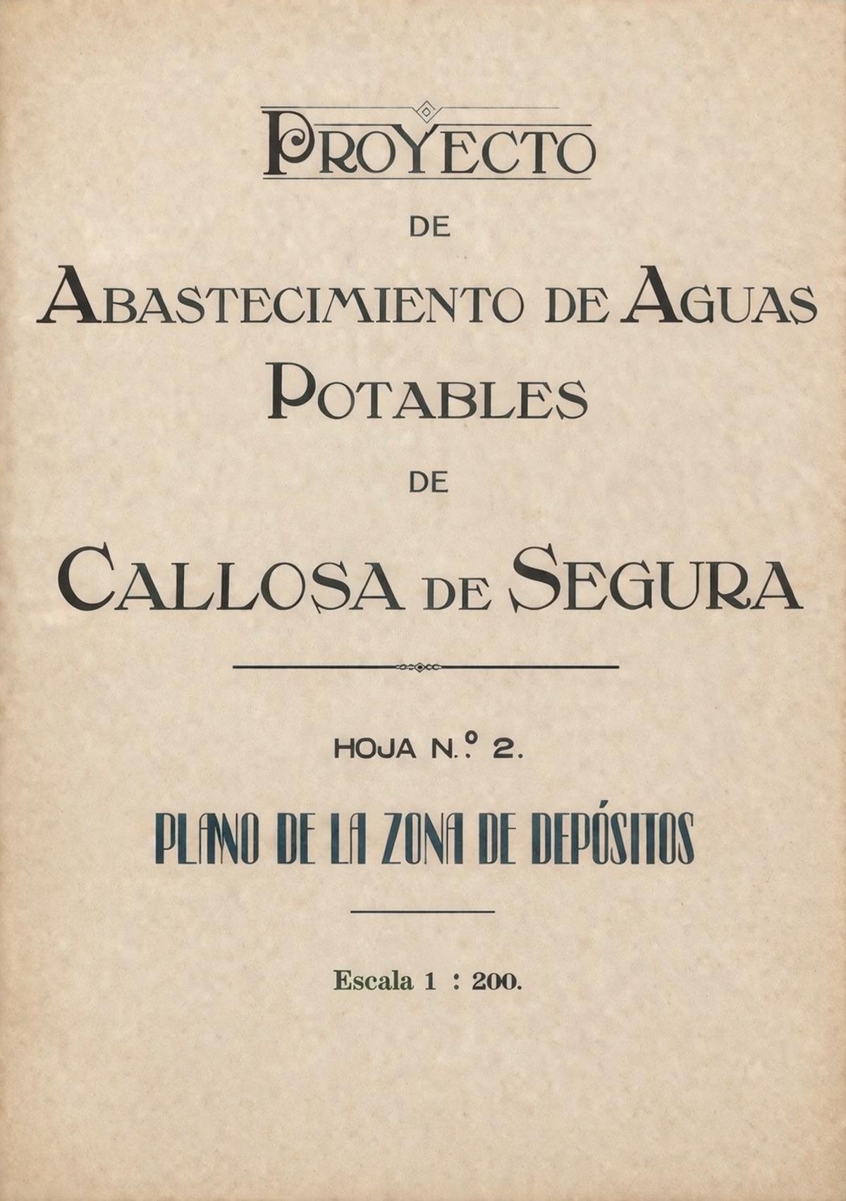 Proyecto Aguas Potables Camilo Mazzuchelli (año 1926).