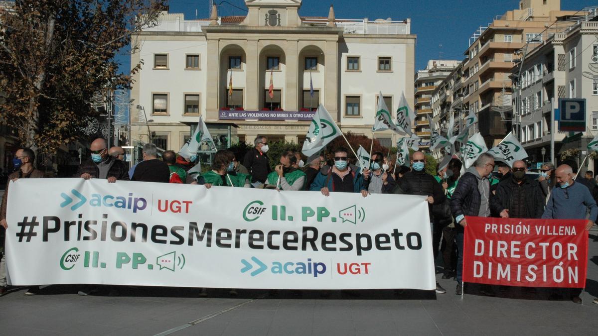 Protesta de los funcionarios de prisiones en Alicante.