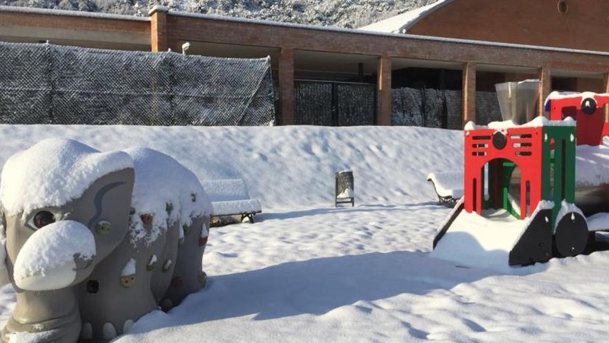 La neu ha caigut amb força, aquest matí a Puig-reig.