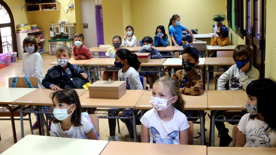 Una classe de l&#039;escola de Salardú, a la Vall d&#039;Aran, el dia de l&#039;inici de curs