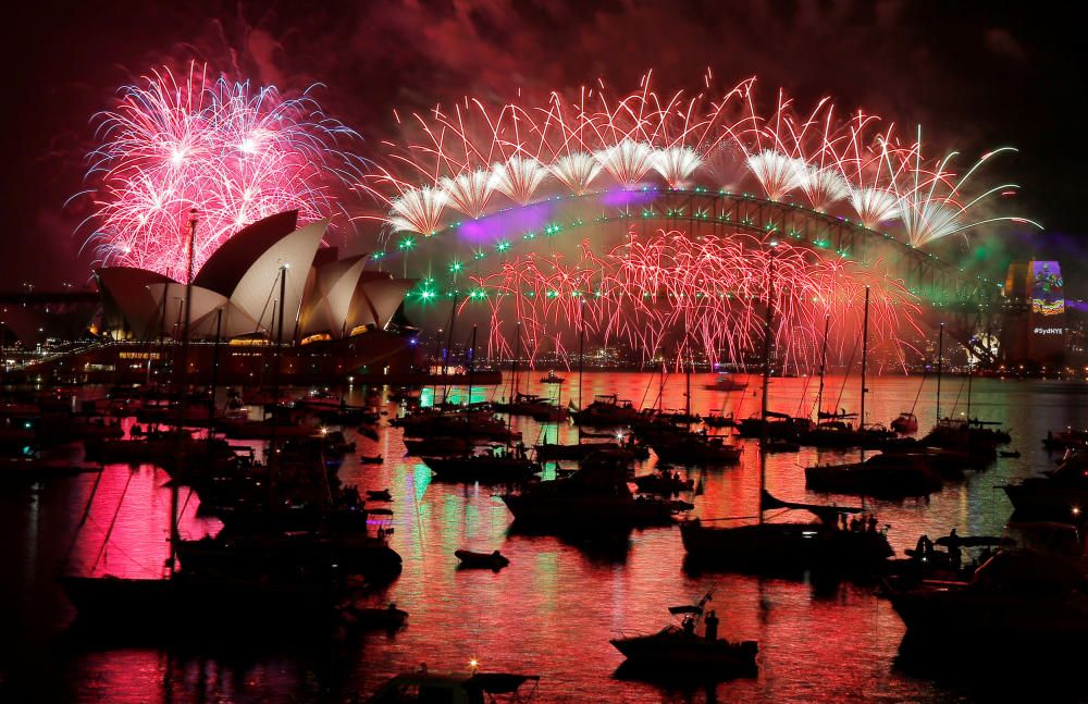 Fuegos artificiales en el Año Nuevo de Sydney.