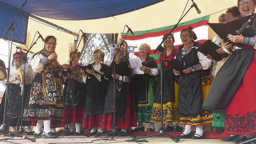 Actuación del grupo &quot;Las Flores&quot; de Manganeses en el festival del 2014, celebrado en Cerecinos de Campos.