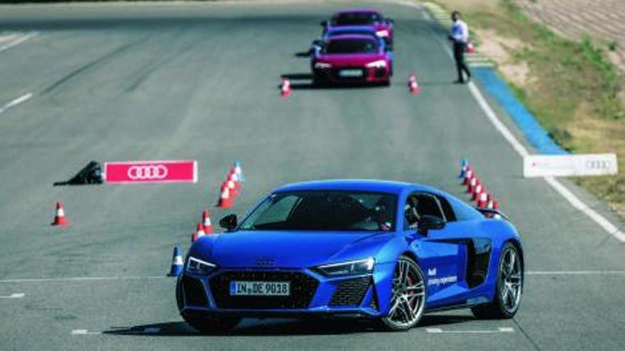 Echar el ancla | Los Audi R8 también mostraron todo su potencia en la prueba de frenada. 