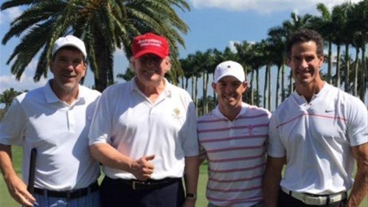 Trump y McIlroy jugaron por primera vez juntos en Florida, con unos amigos del presidente