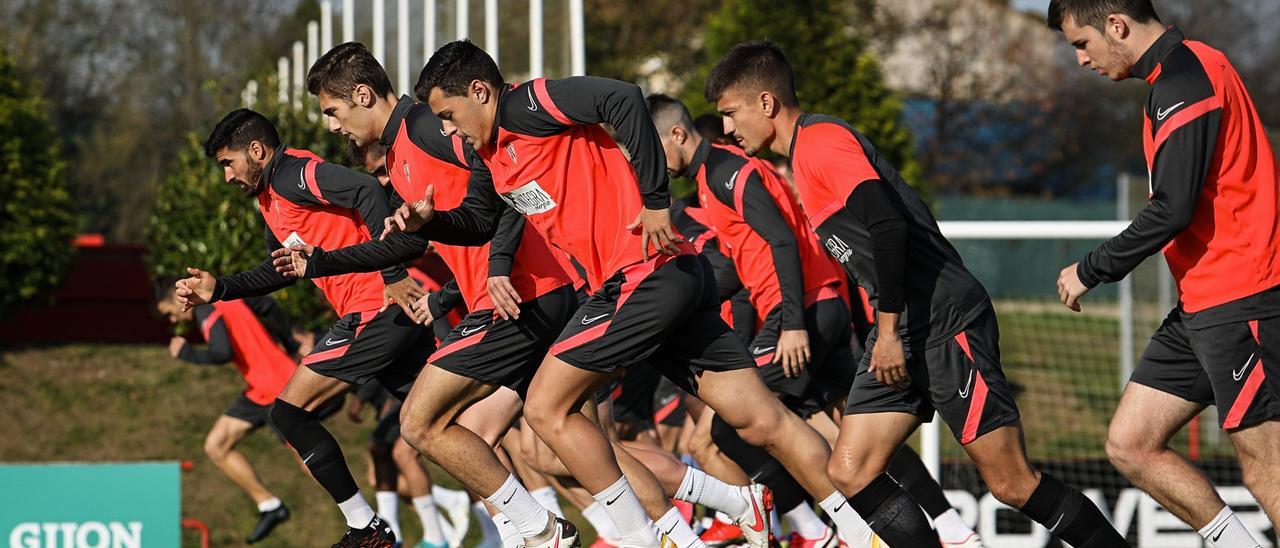 Entrenamiento del Sporting en Mareo