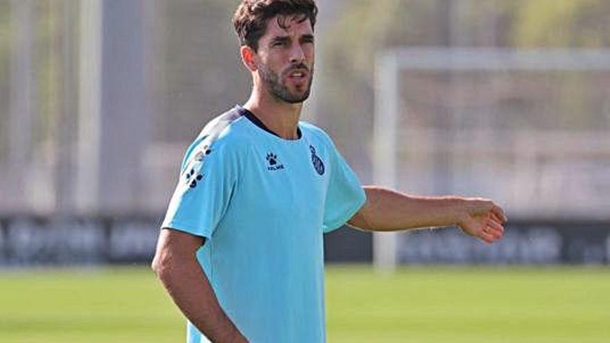 Dídac Vilà, en un entrenament amb l&#039;Espanyol.