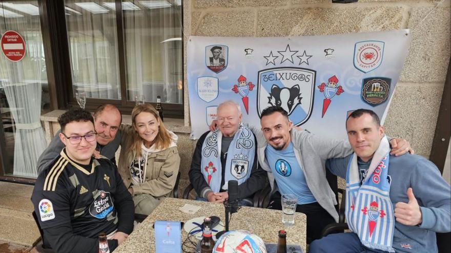 Un momento del podcast con la visita de la presidenta del Celta.