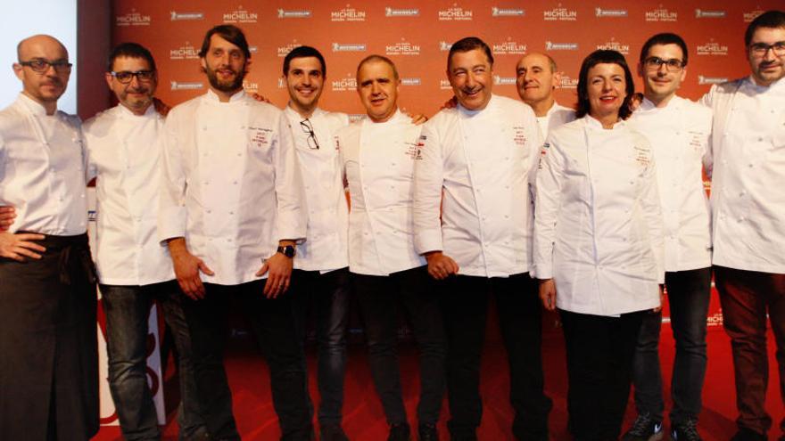 Els cuiners gironins amb estrella que van cuinar en la gala de la Guia Michelin celebrada el novembre passat al Mas Marroch