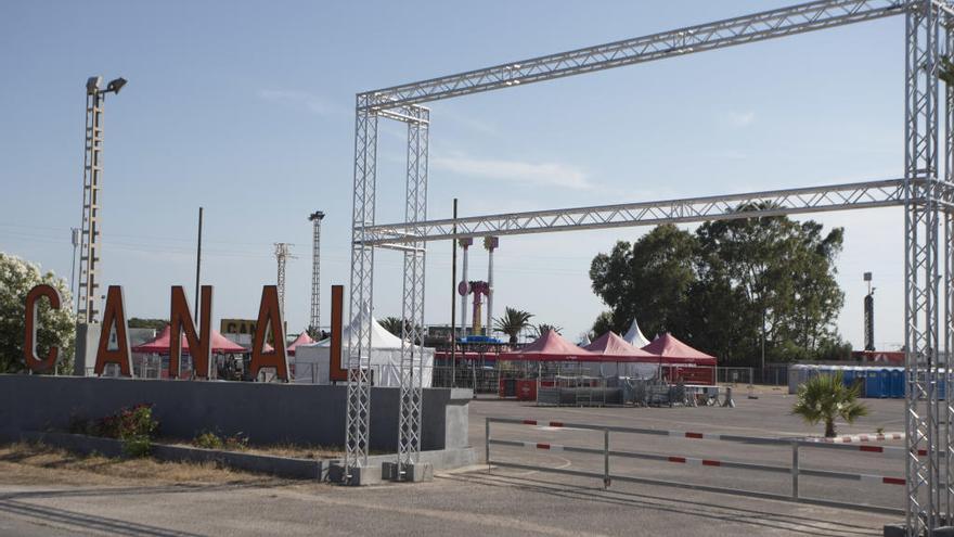 Espai Canal, donde ayer se seguía montando la infraestructura del festival Marenostrum.