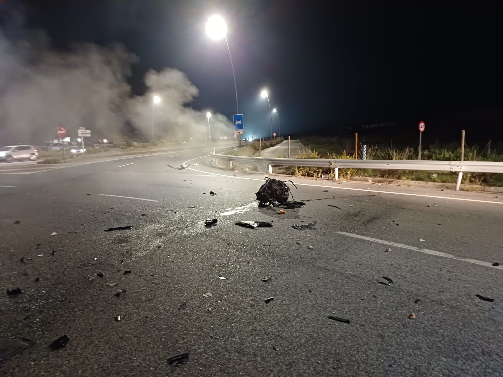 Einer der bekanntesten Kreisverkehre Mallorcas nach einem Verkehrsunfall schwer beschädigt