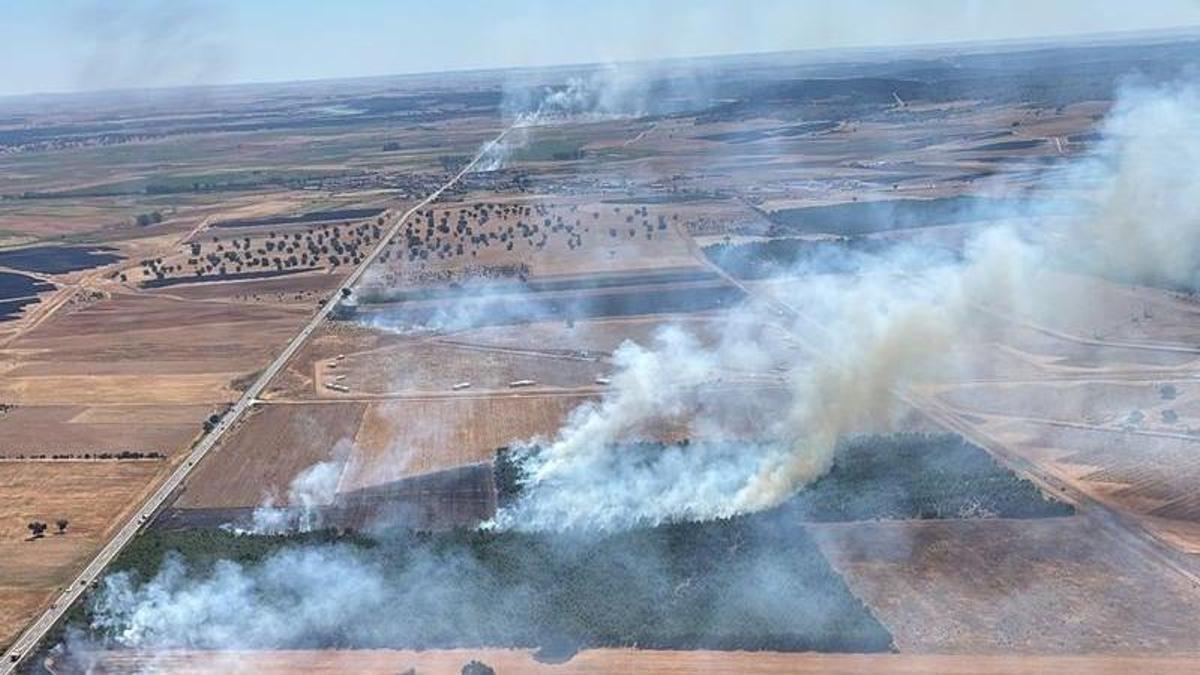Incendio declarado este lunes en Pozuelo de Tábara.