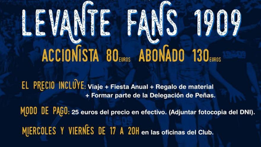 El cartel de la campaña de abonos de Levante Fans