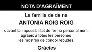 Nota Antonia Roig Roig
