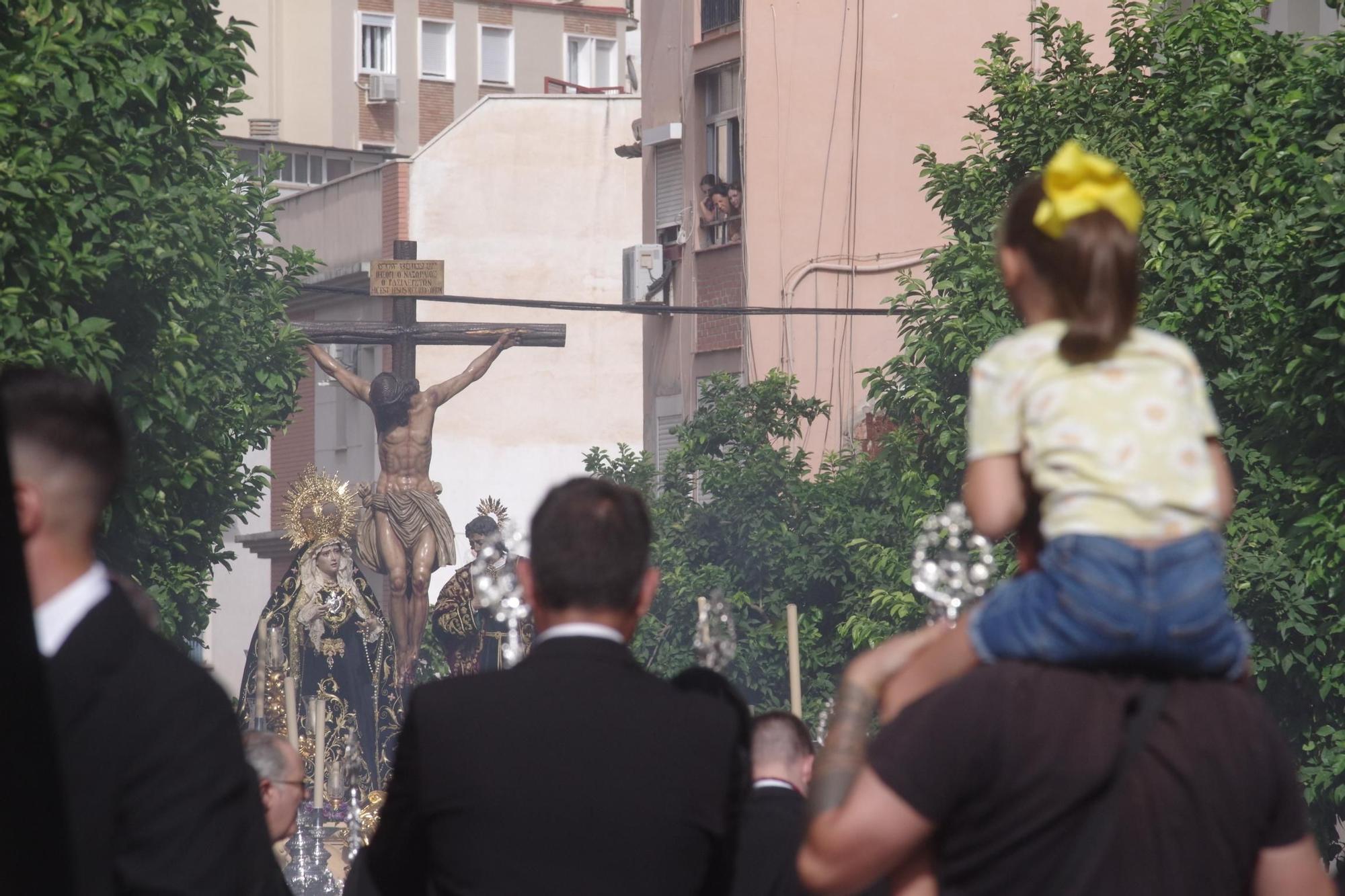Procesión de la hermandad del Puerto de la Torre por el Centro de Málaga