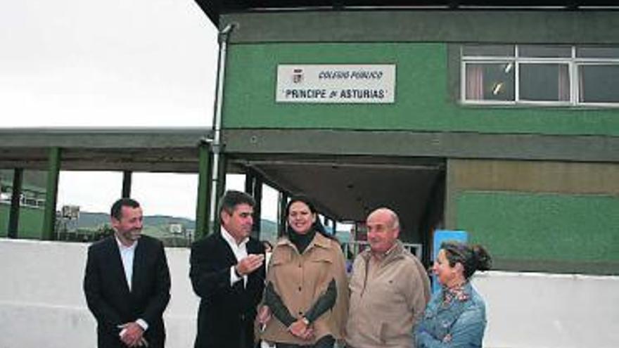 Rodríguez, Román, López, Fernández y Martínez, ayer, en Tapia.