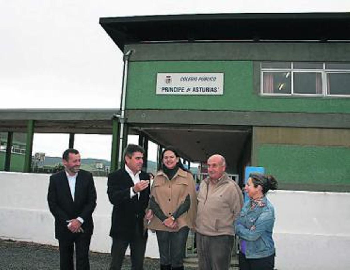 Rodríguez, Román, López, Fernández y Martínez, ayer, en Tapia.